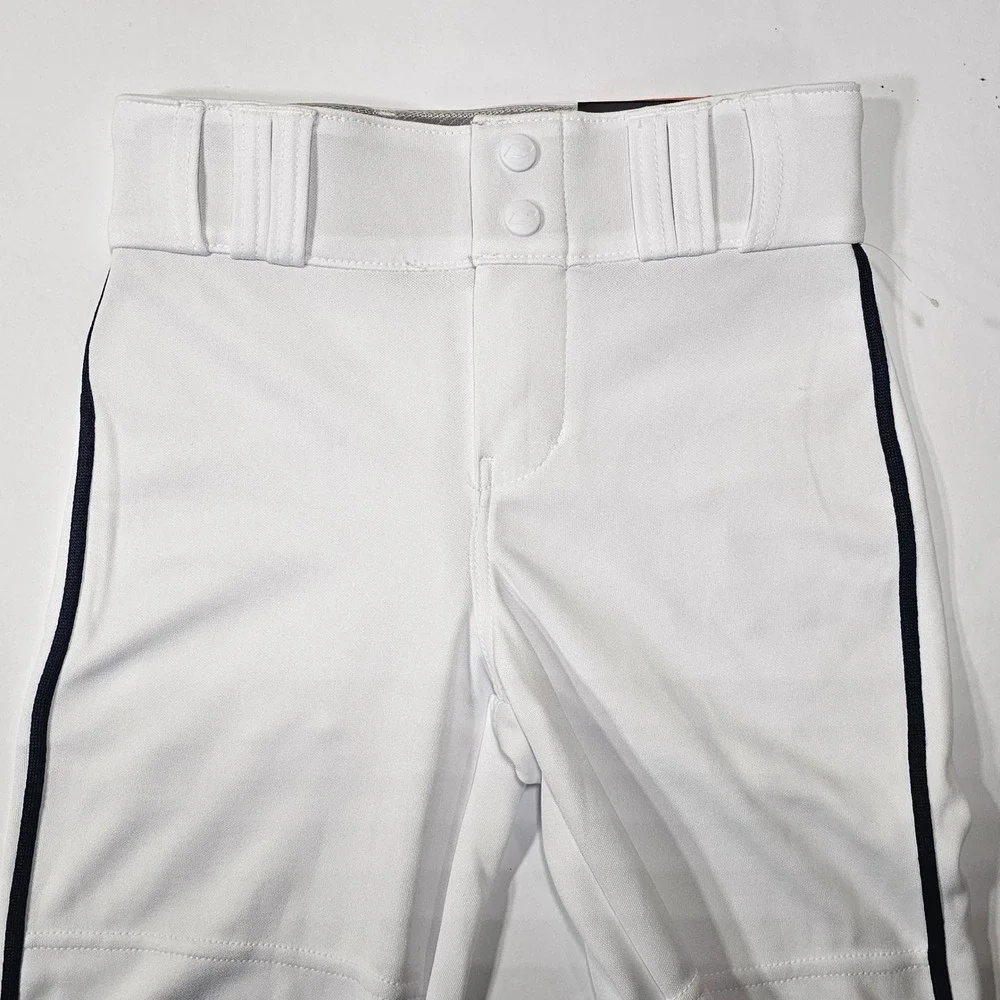 Champro‎ BP62 Youth Small White Baseball Pants Navy Blue Side Stripe NWT